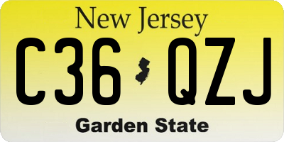 NJ license plate C36QZJ