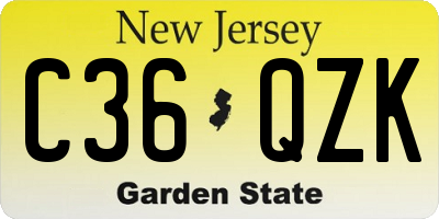 NJ license plate C36QZK