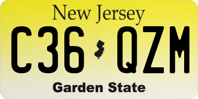NJ license plate C36QZM