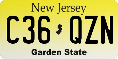 NJ license plate C36QZN
