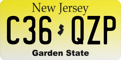 NJ license plate C36QZP