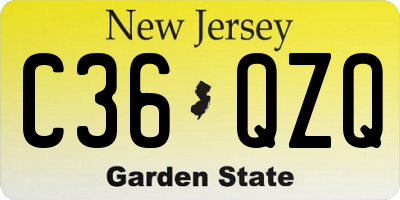 NJ license plate C36QZQ