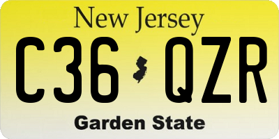 NJ license plate C36QZR