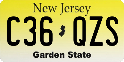 NJ license plate C36QZS
