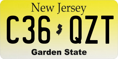 NJ license plate C36QZT