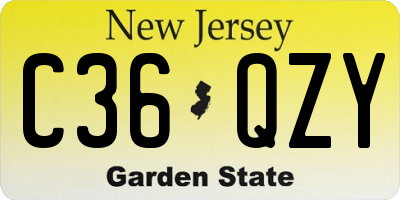 NJ license plate C36QZY
