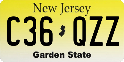 NJ license plate C36QZZ