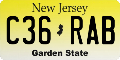 NJ license plate C36RAB