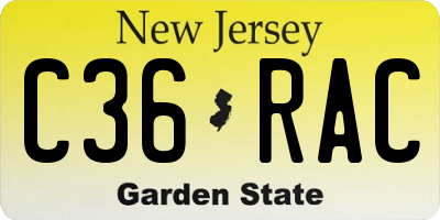 NJ license plate C36RAC