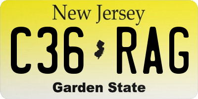 NJ license plate C36RAG