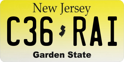 NJ license plate C36RAI