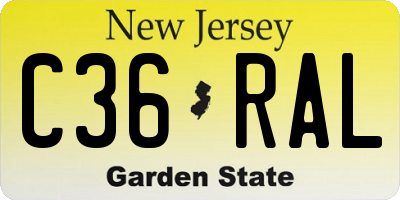 NJ license plate C36RAL