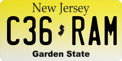 NJ license plate C36RAM