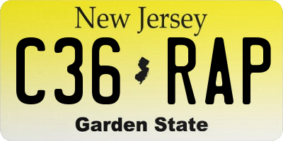 NJ license plate C36RAP