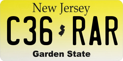 NJ license plate C36RAR