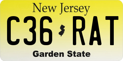 NJ license plate C36RAT