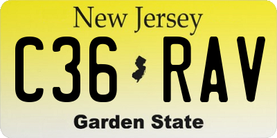 NJ license plate C36RAV