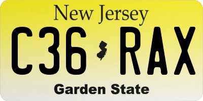 NJ license plate C36RAX