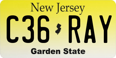 NJ license plate C36RAY