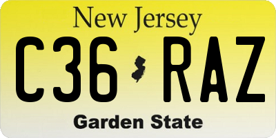 NJ license plate C36RAZ