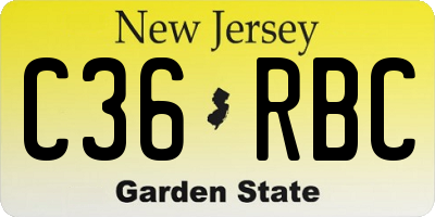 NJ license plate C36RBC