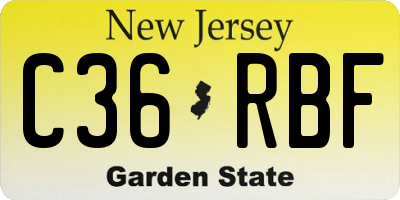 NJ license plate C36RBF