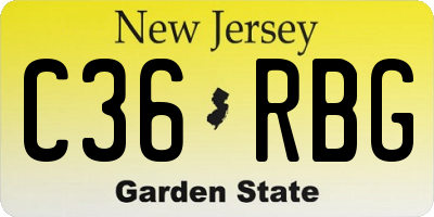 NJ license plate C36RBG