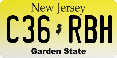 NJ license plate C36RBH