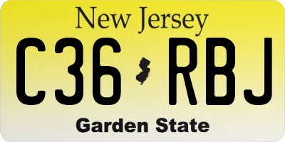 NJ license plate C36RBJ