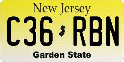 NJ license plate C36RBN