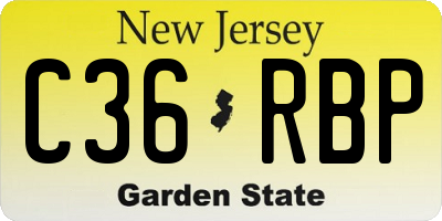 NJ license plate C36RBP