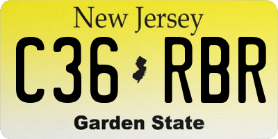NJ license plate C36RBR