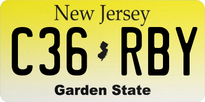 NJ license plate C36RBY