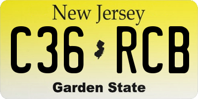NJ license plate C36RCB
