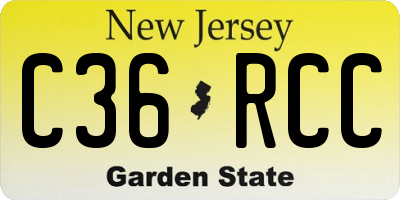 NJ license plate C36RCC