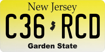 NJ license plate C36RCD
