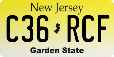 NJ license plate C36RCF
