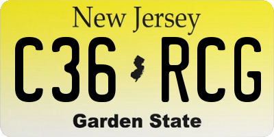 NJ license plate C36RCG