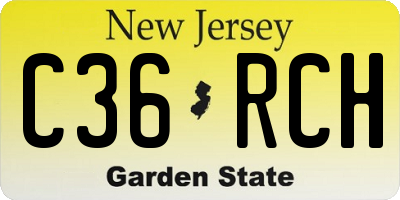 NJ license plate C36RCH