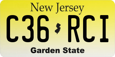 NJ license plate C36RCI