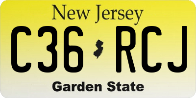 NJ license plate C36RCJ