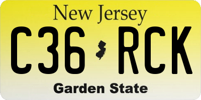 NJ license plate C36RCK