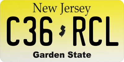 NJ license plate C36RCL