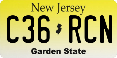 NJ license plate C36RCN