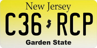 NJ license plate C36RCP