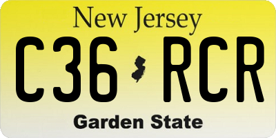 NJ license plate C36RCR
