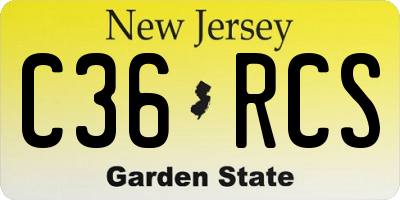 NJ license plate C36RCS
