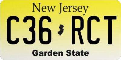 NJ license plate C36RCT