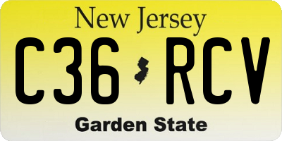 NJ license plate C36RCV