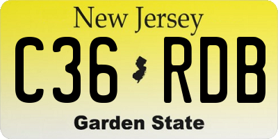 NJ license plate C36RDB